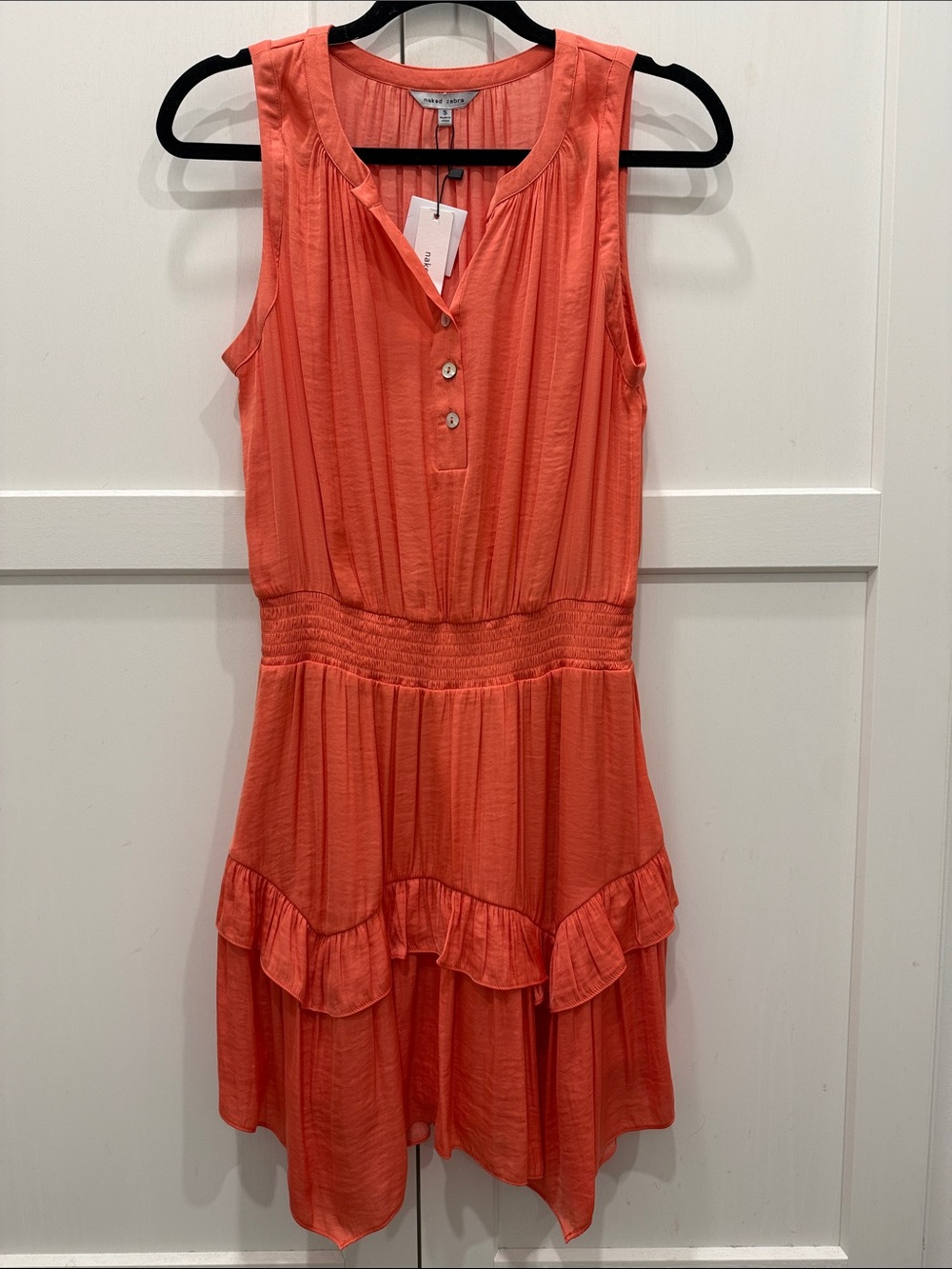 Naked Zebra Sleeveless Dress Apricot size Small
